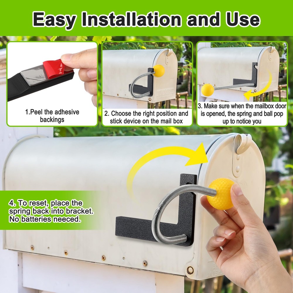 2 Pack Mailbox Notification Device Arrival Indicator Device Mailbox Alert A