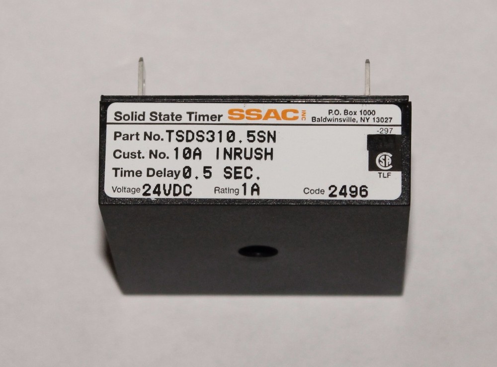 SSAC TSDS310.5SN .5 Second 24 VDC 10 Amp Solid State Timer TSDS310 5SN