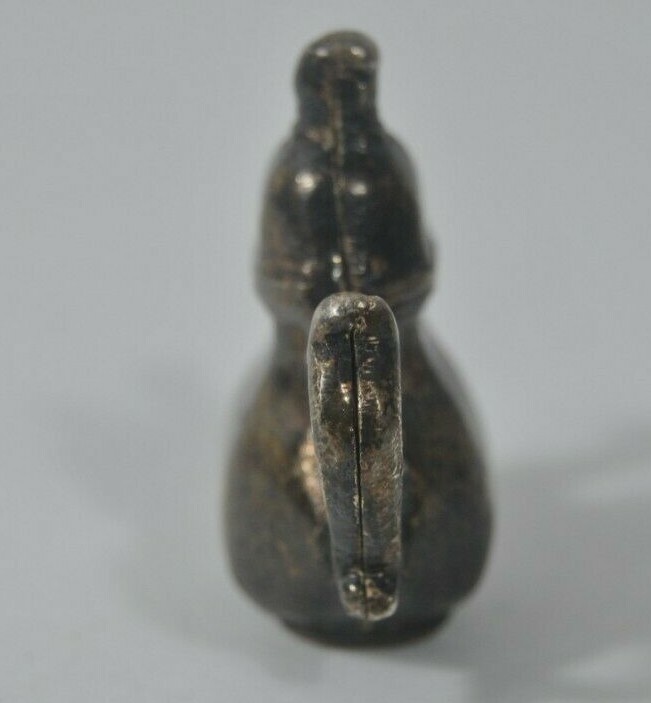 Heavy Vintage Silver-plate not marked Miniature Teapot 1.5 Inches Tall