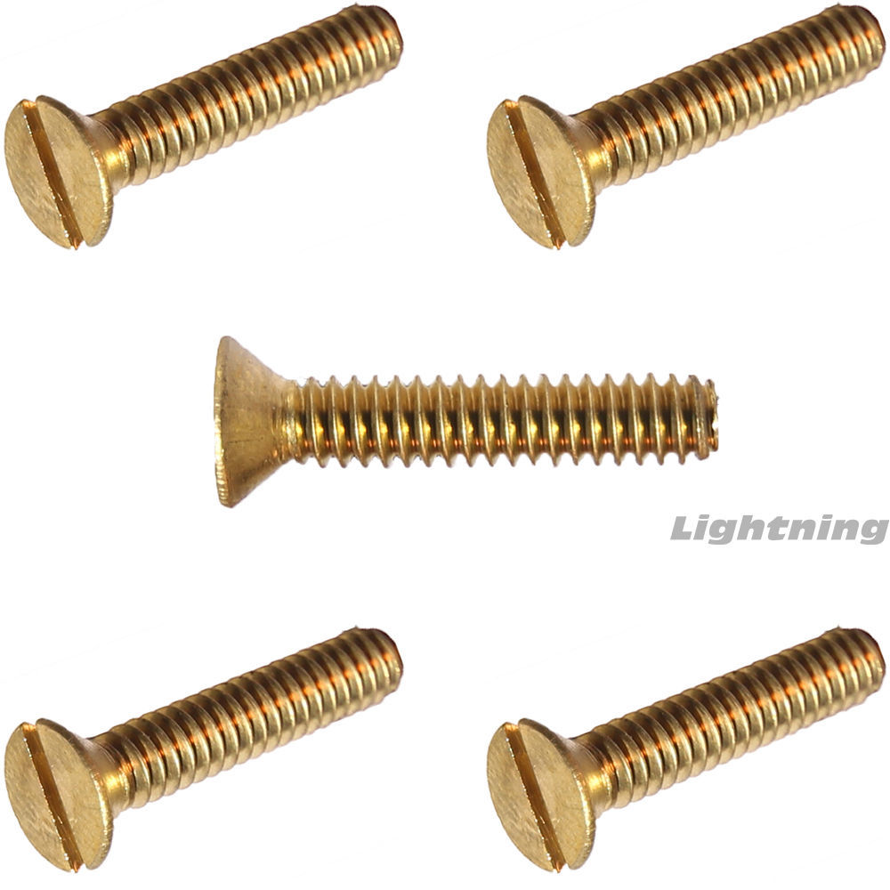 Flat Head Slotted Machine Screws Solid Brass #10-24 x 5/8" Qty 25