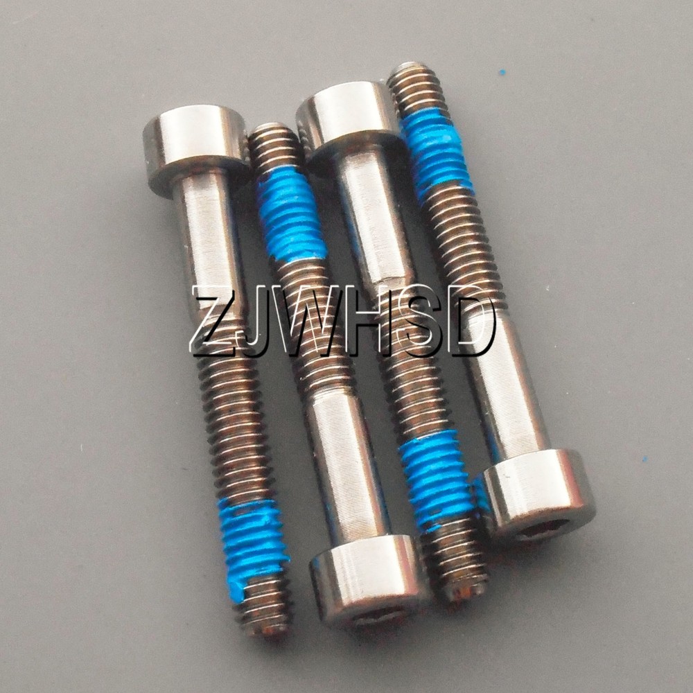 4pcs M4 x 30 Ti Titanium Screw Bolt Allen hex Socket Cap head with ThreadLocker