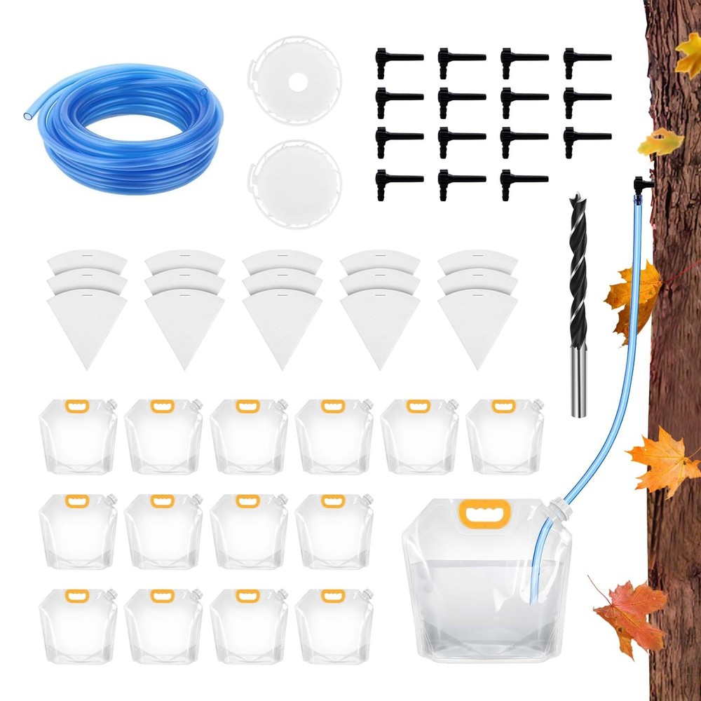 15 Sets Maple Syrup Tree Tapping Kit - (15) 5/16" Taps for Maple Trees, 44.3Ft T
