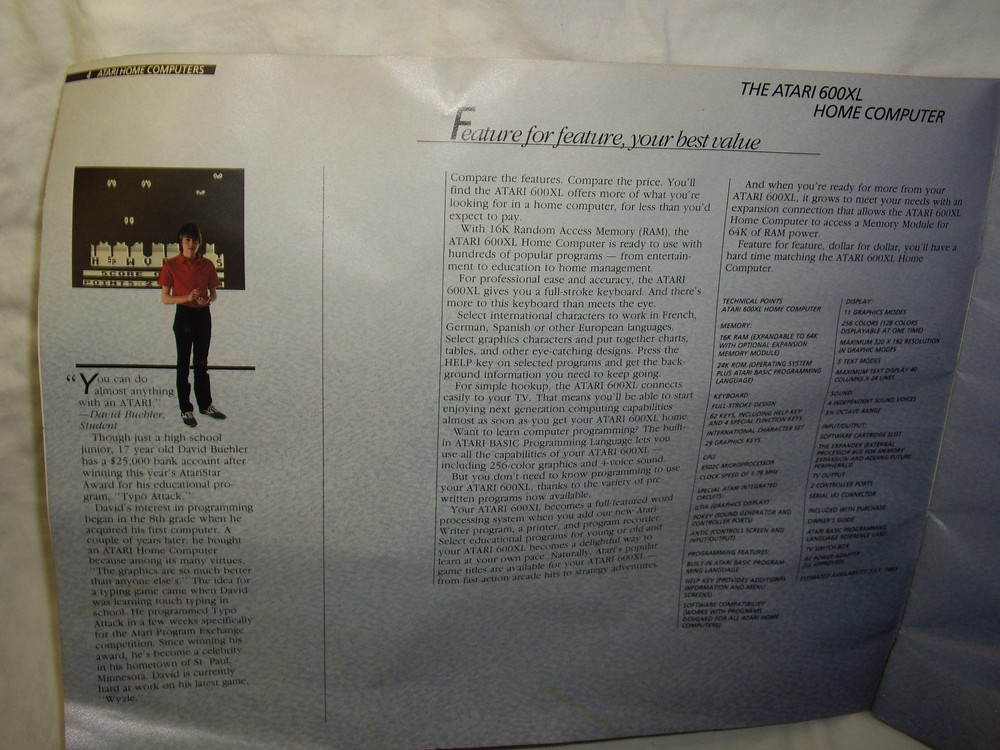 Atari Home Computers Sales Brochure "The Next Generation" 1983