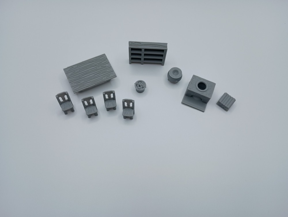 3D Printed Kitchen Prop Set (28mm-32mm Scale)