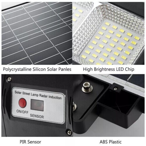 800 Watt LED Street Light With Solar Panel Twilight Remote Control