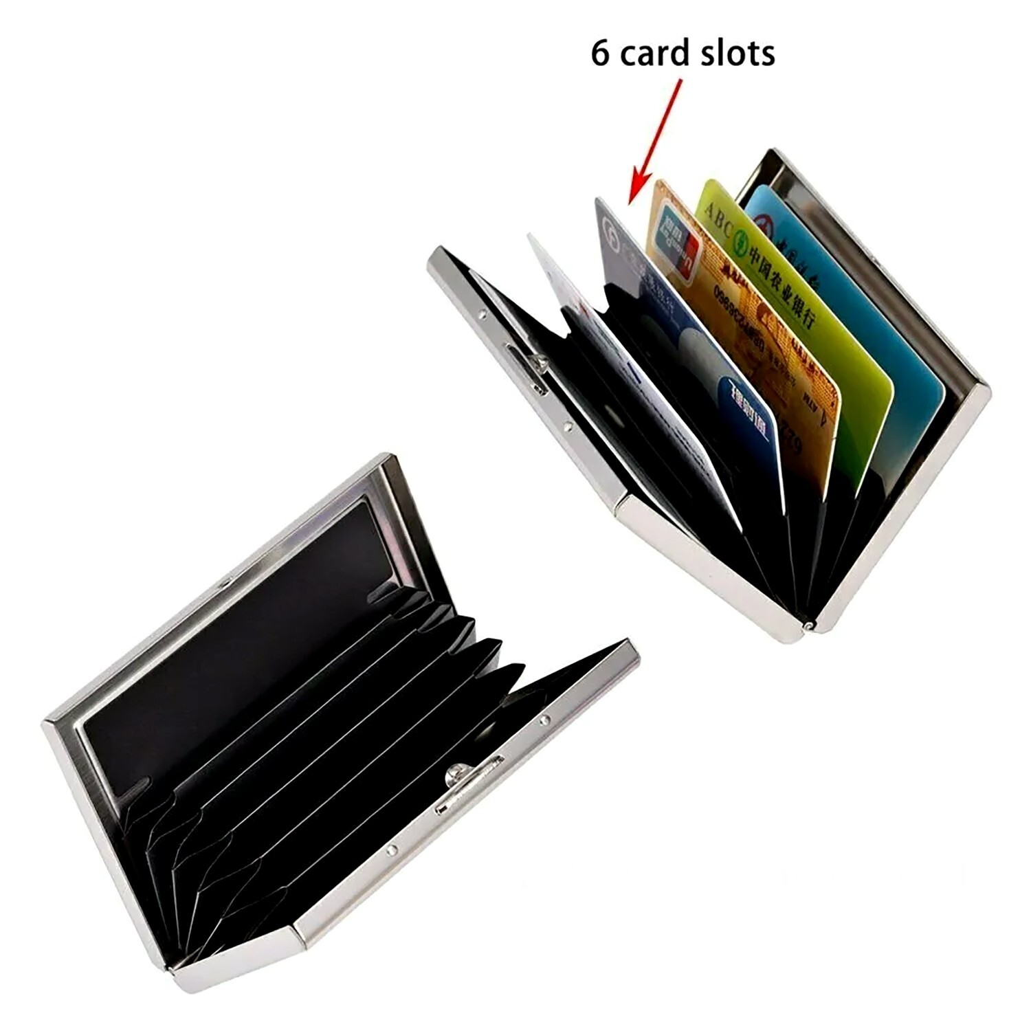 Credit Card ID Holder Slim Money Travel Wallet Men Stainless Steel RFID Blocking