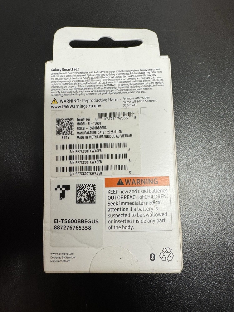 EI-T5600 SmartTag2 Bluetooth Tracker Black SmartThings Samsung