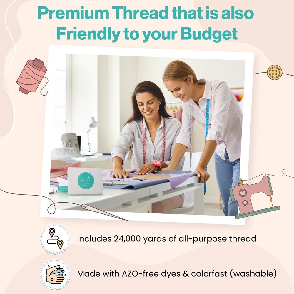 Sewing Thread-24 Spools of Polyester Thread for Sewing Machine for Beginners,