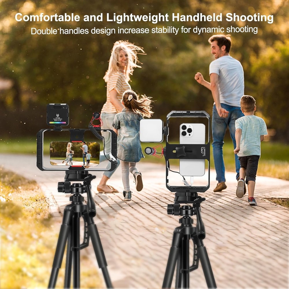Universal Smartphone Vlogging Rig Handheld Grip Stabilizer Tripod Mount Mobile