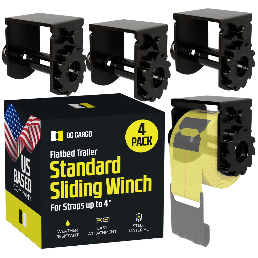 DC Cargo Flatbed Sliding Winch, 4-pack