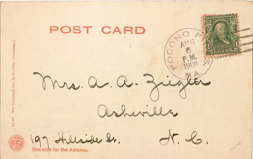 Pennsylvania Pocono Pines 1908 doane 2/1  PC.