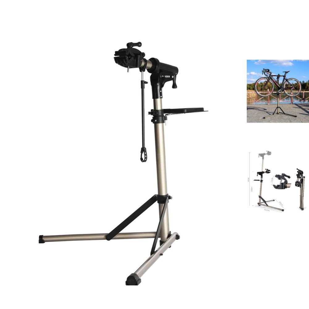 Lightweight Bicycle Workstand with 360° Rotatable Clamp & Front Wheel Stabilizer