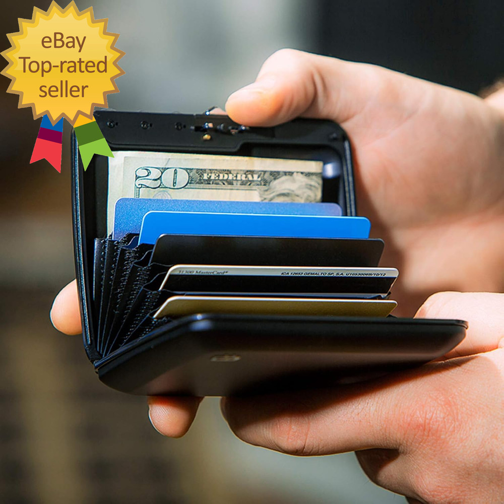 Aluminum Code Wallet Lockable with a 3 Digit Code RFID Protection against