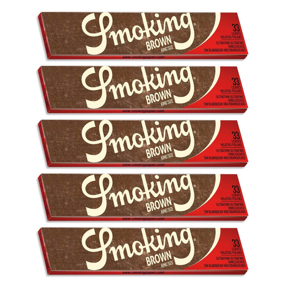 Smoking Brown Unbleached Rolling Papers King Size (110mm) - (5 Booklets)