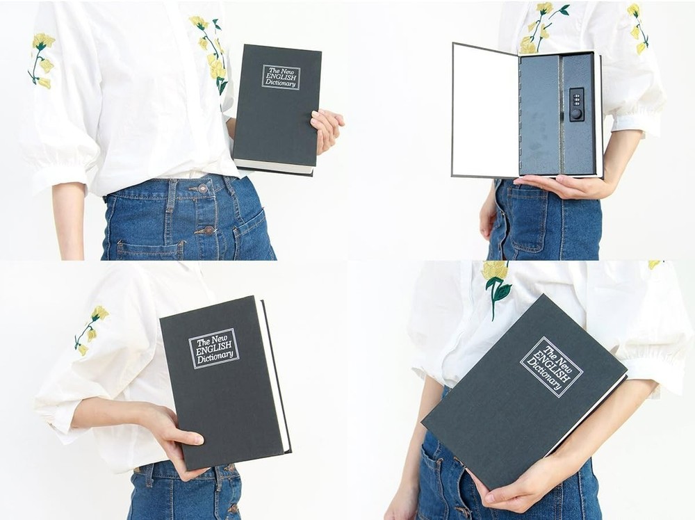 Durable Black Book Safe with Push Button Control – Ideal for Secure Storage