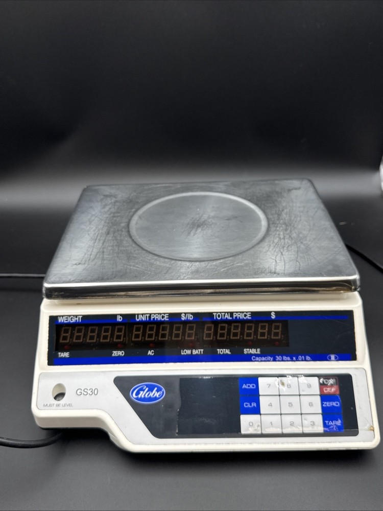 TESTED Globe GS30 30lb Capacity Price Computing 2-Sided Deli Scale Used