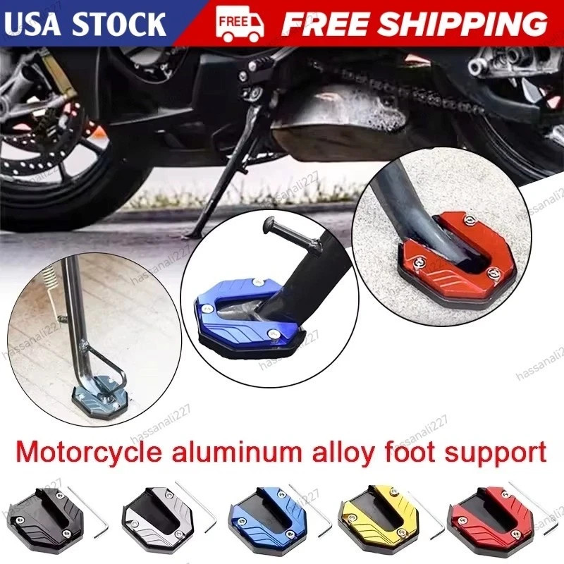 Universal Motorcycle Kickstand Extender Foot Side Stand Extension Support Pad