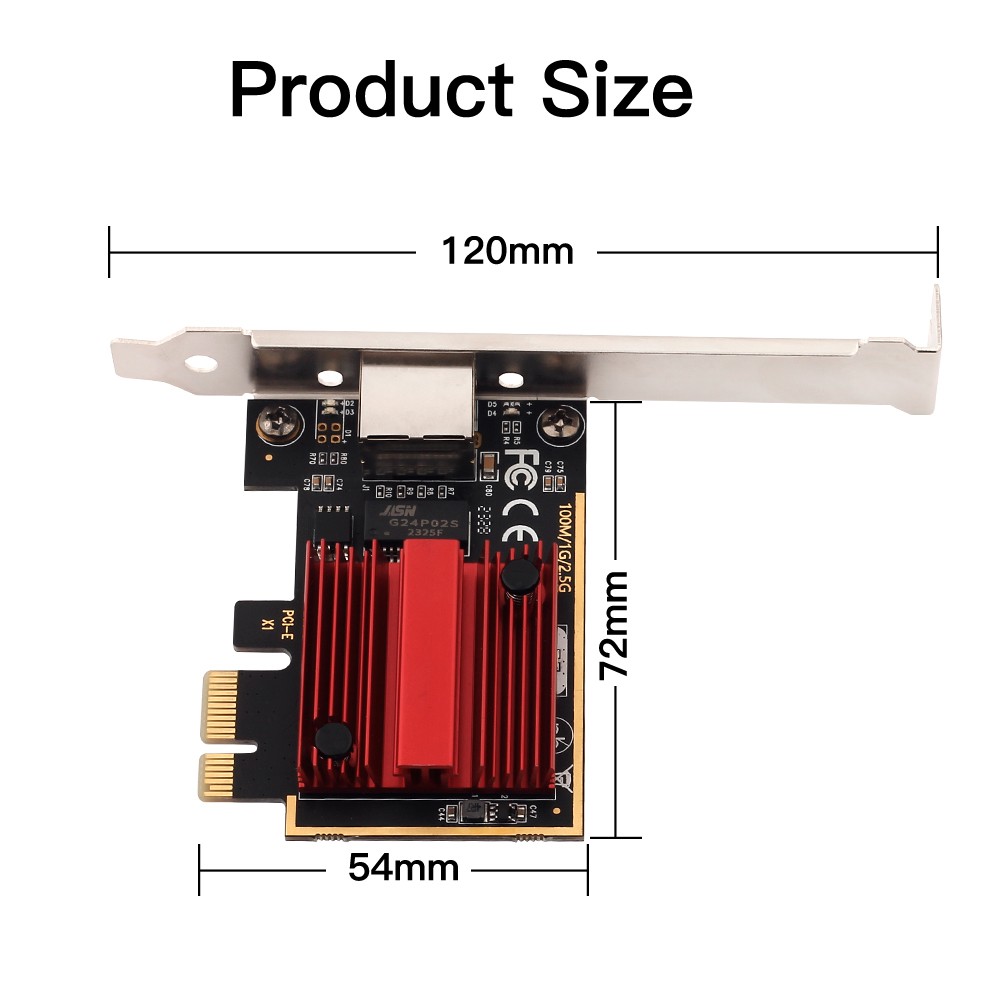 2.5GB PCIe Network Card PCIe to 2.5 Gigabit Ethernet Network Adapter for Windows