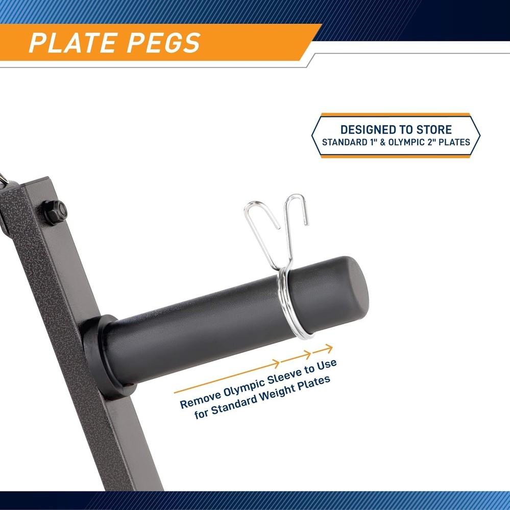 Durable Triangular Weight Plate Tree for 2-Inch Plates - Home Gym Organizer