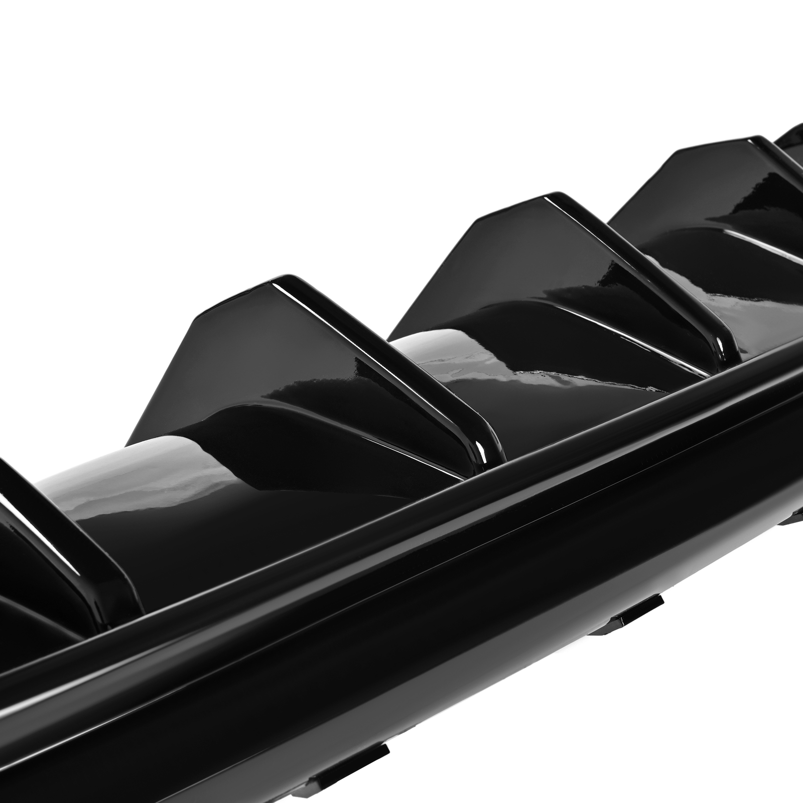 Rear Bumper Diffuser Valance Shark Fins Gloss Black Fits CHRYSLER 300 2015-2023