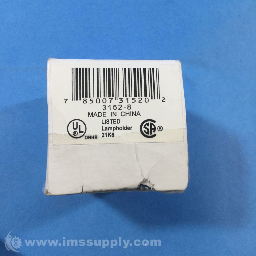 Leviton 3152-8 Medium Base Single Circuit Keyless 1-Circuit FNOB