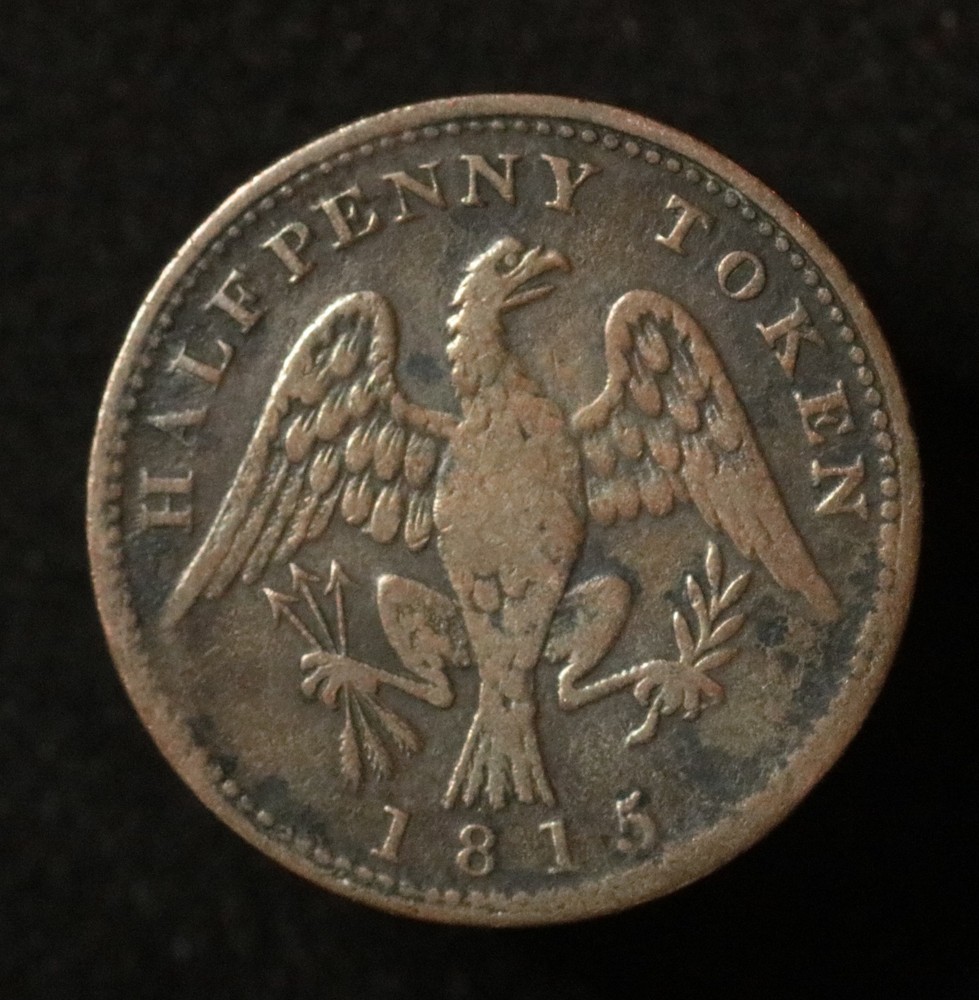 Lower Caada 1815 1/2 Penny Token - Spread Eagle - LC54D1