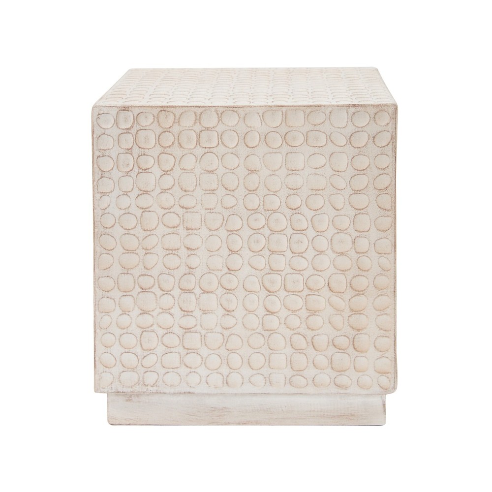 Modern Fluted Cube Side Table 15" MGO Coffee Table, Antique Brown