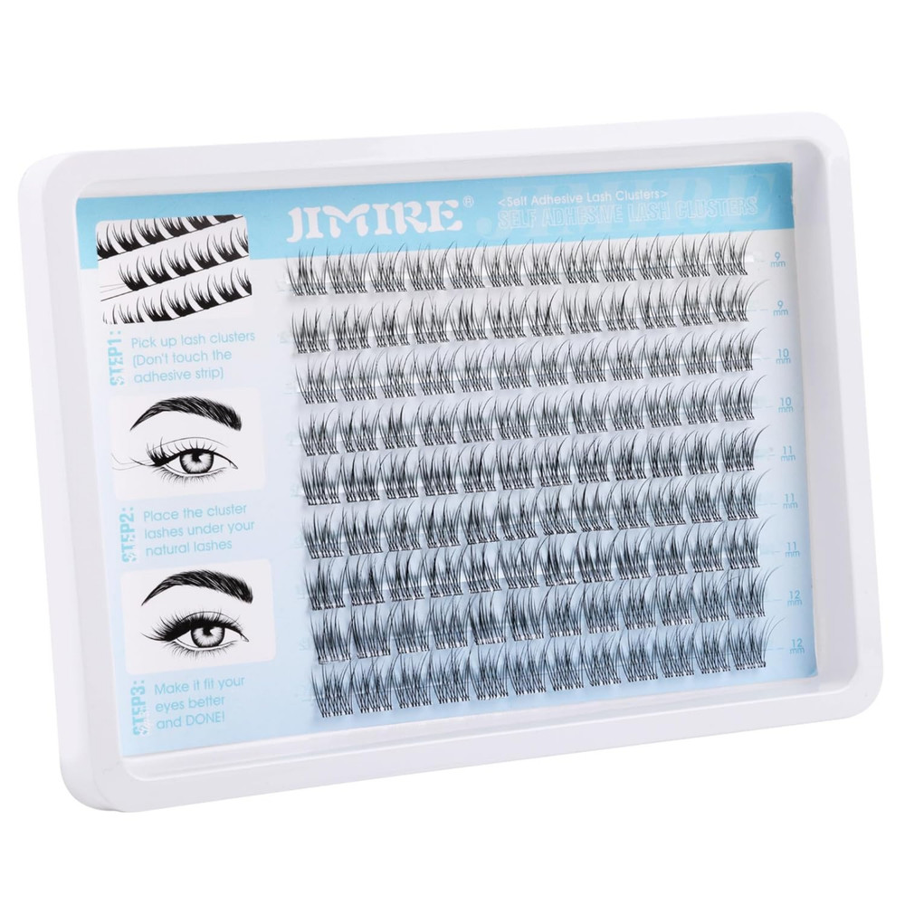 Self-Adhesive Wispy Lash Clusters - No Glue, Reusable, Easy Application
