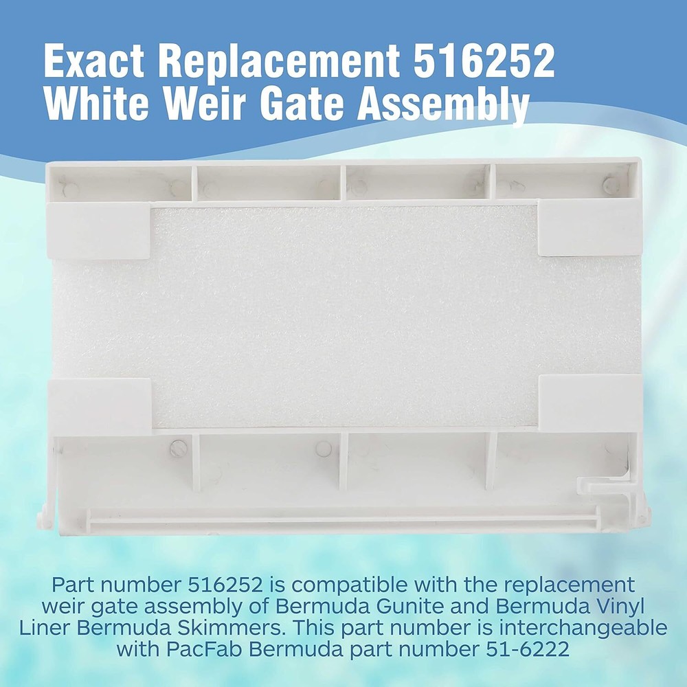 Exact Replacement 516252 White Weir Gate Assembly - Compatible with Bermuda...