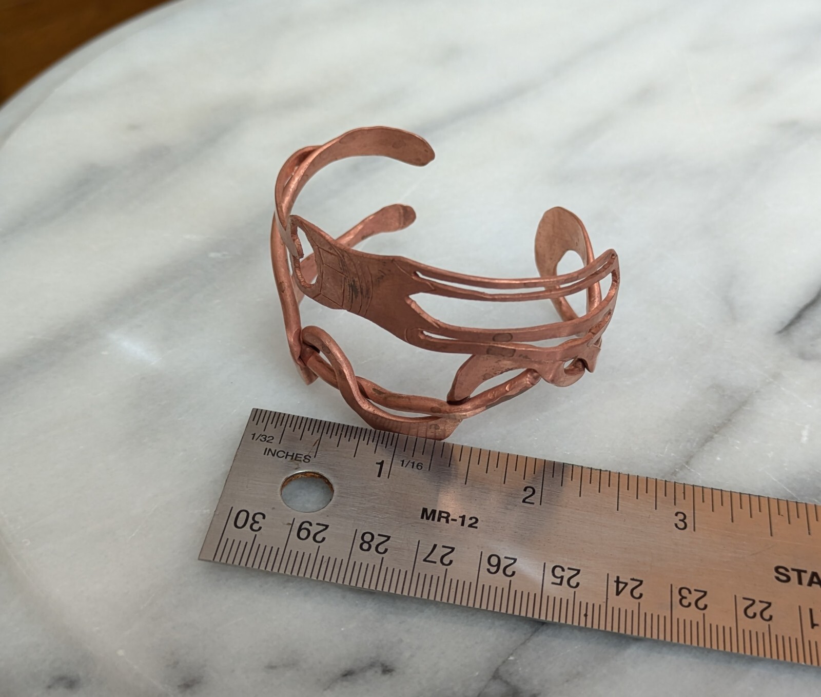 artisan, hand-crafted Copper bracelet unique screwdriver design, one of a kind