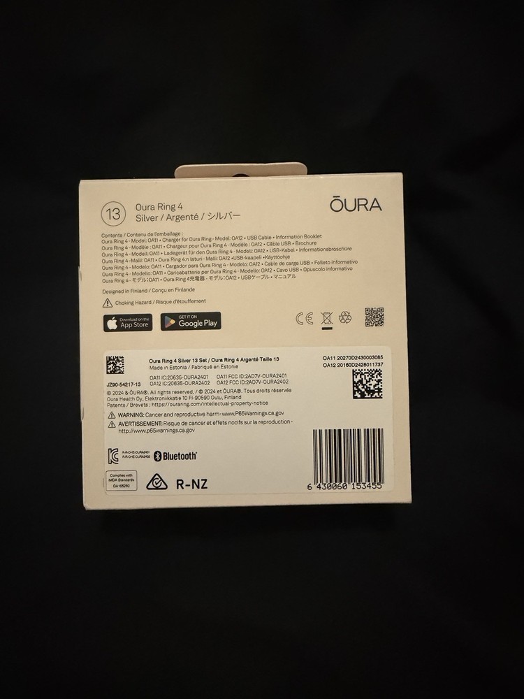 NEW Sealed Oura Ring 4 Smart Ring Size 13 Activity Tracker, 4th Gen Silver