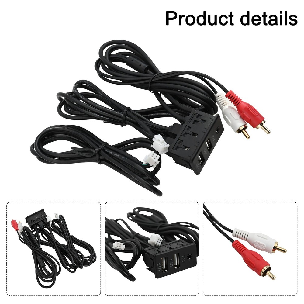Car Dash Mount USB+TYPEC Port Panel Interface Extension 145cm Cable Adapter