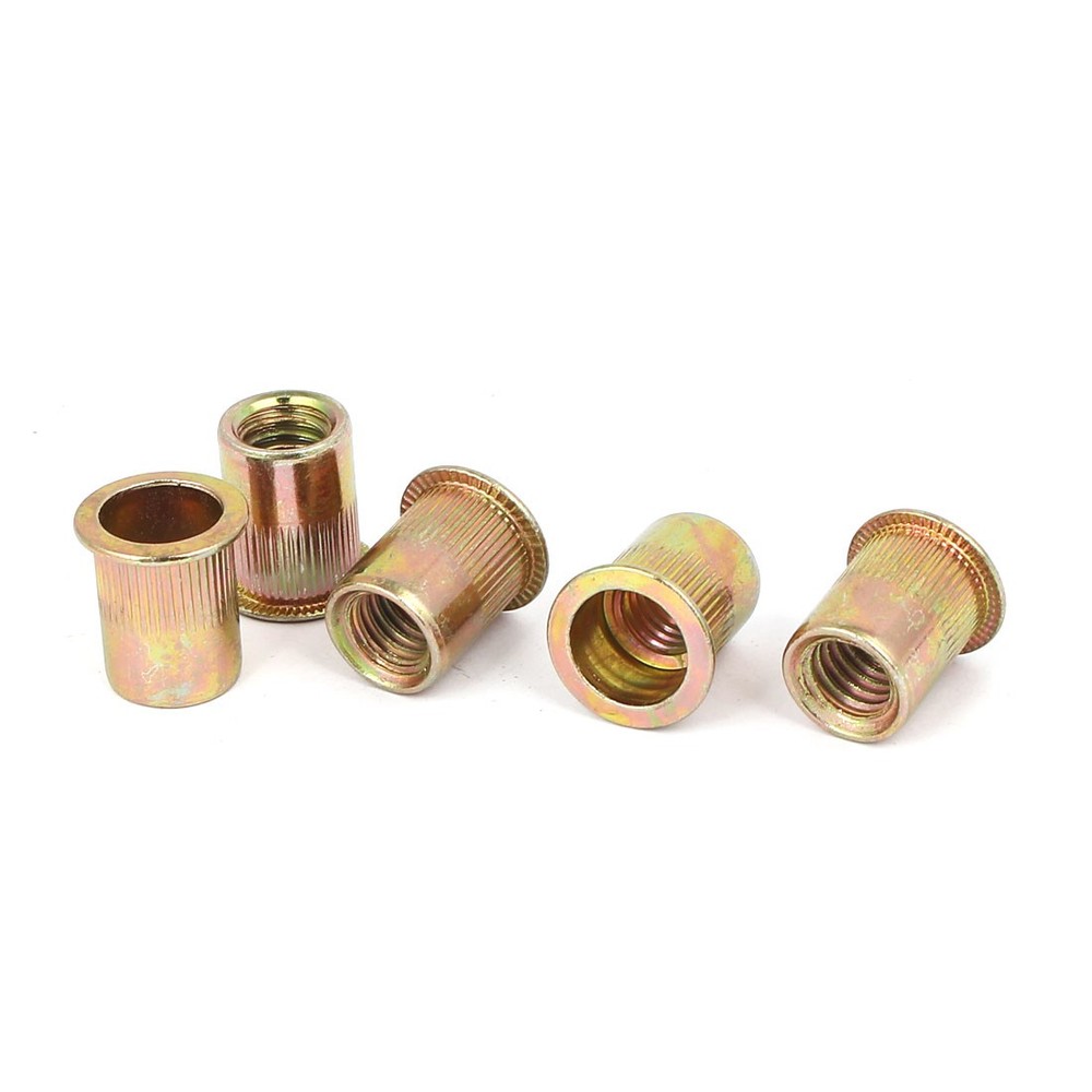 3/8"-16 Straight Knurled Rivet Nut Insert Bronze Threaded Insert 5pcs
