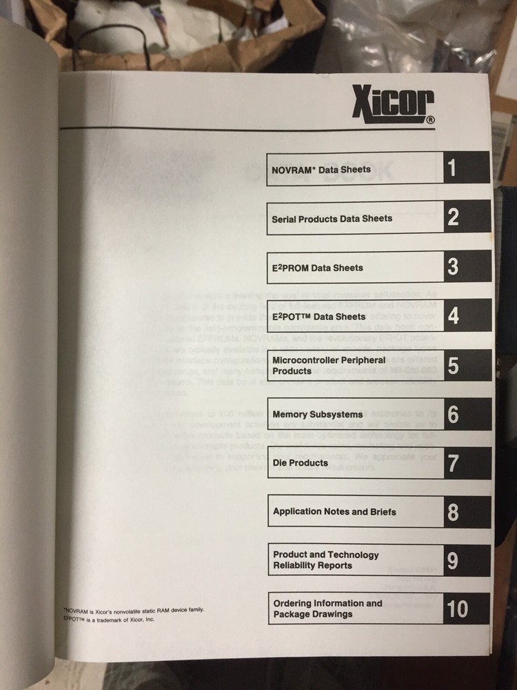 Data Book = Xicor EEPROM Memory Semiconductor Products 1990