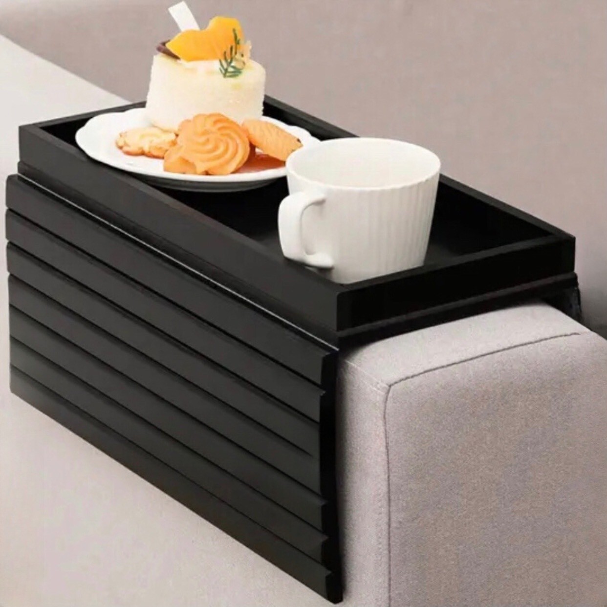 Sofa Arm Tray Anti-Slip Bamboo Sofa Tray Table for Couch,Couch Cup Holder