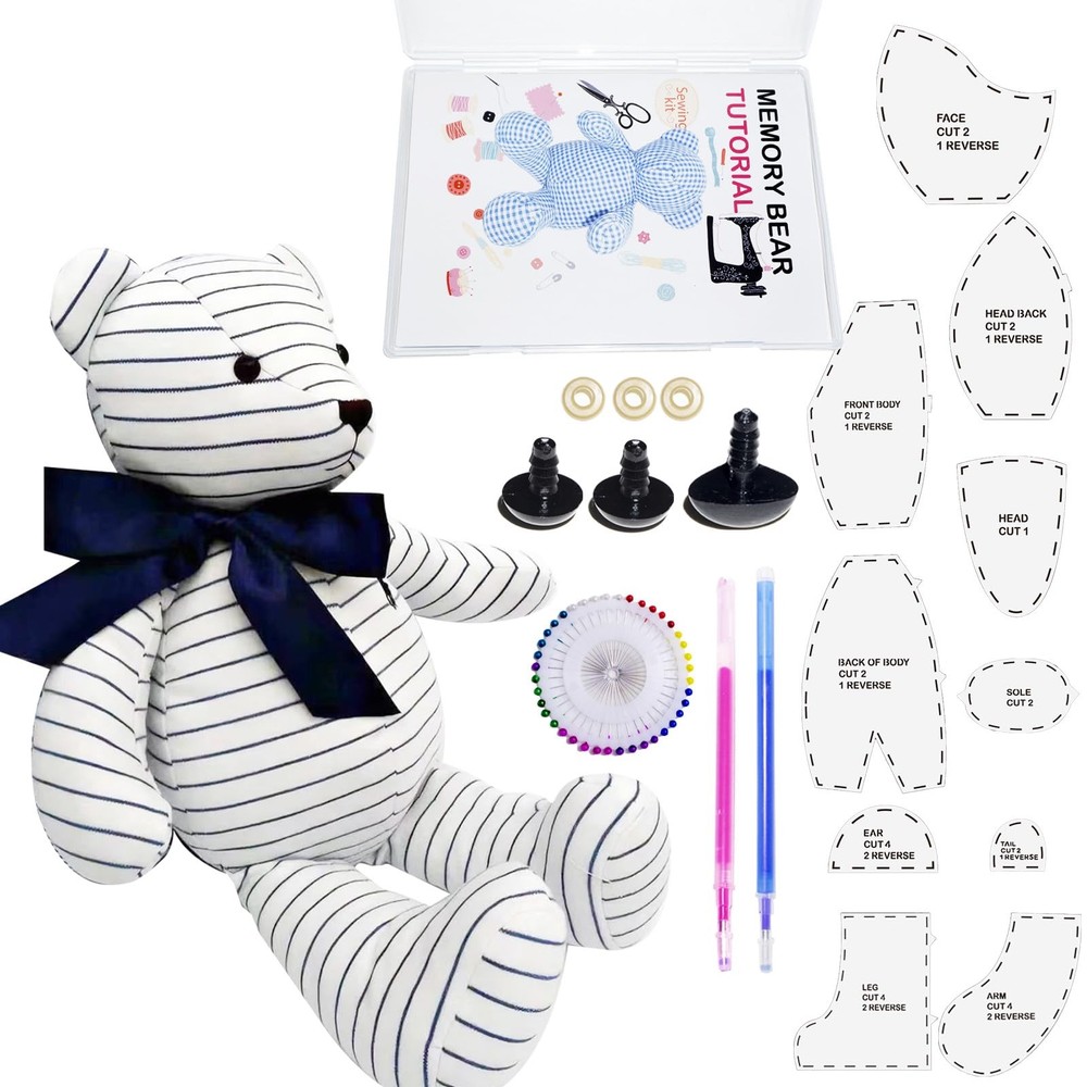 Large 17 Inch Memory Bear Templates Patterns with Tutorials Beginners Friendl...