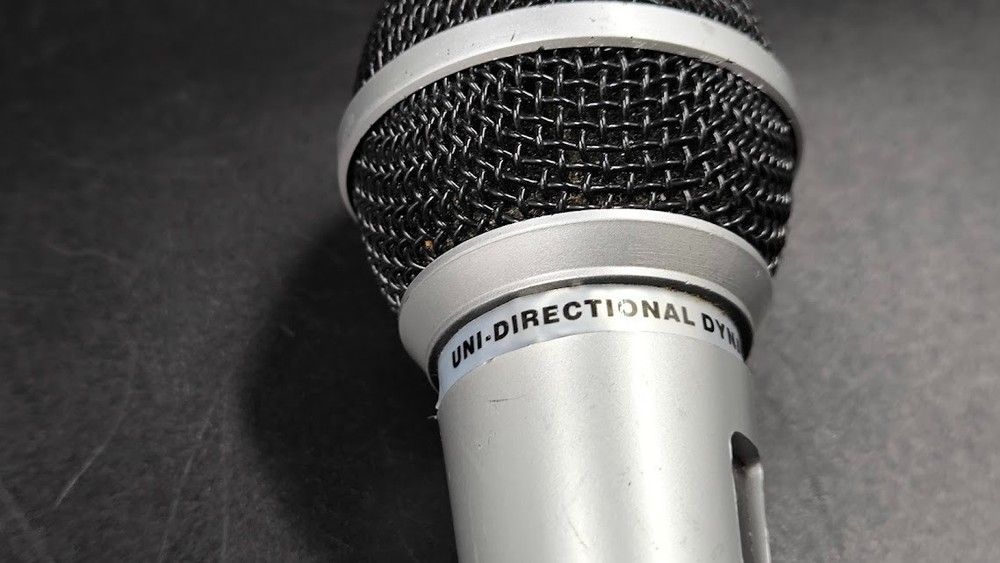 Uni-Directional Dynamic Microphone Used Working Silver