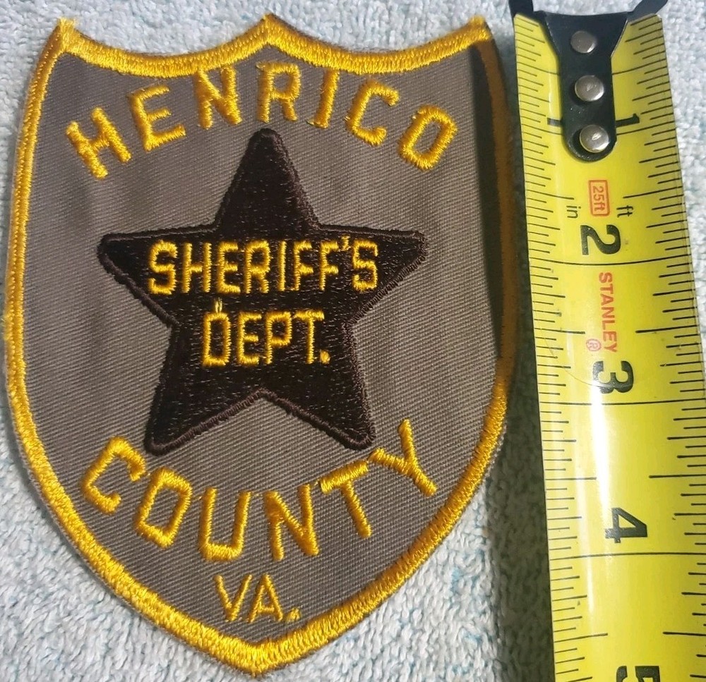 Vtg Obsolete Henrico Co VA Sheriffs Patch With Note
