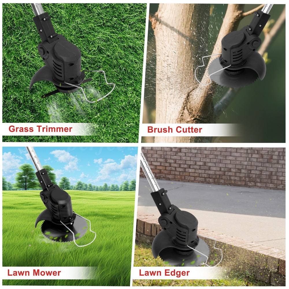 Wireless Cordless Grass String Trimmer Lawn Edger Weed Wacker Cutter + 2 Battery