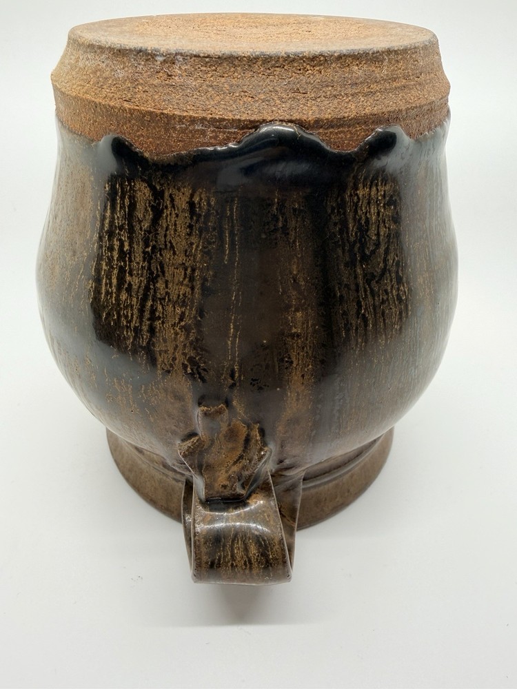 Handmade Stoneware Earthenware Pottery Snall Lidded Jar By Corey