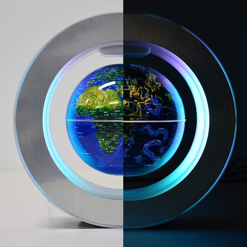 Magnetic Levitation Floating World Map with Constellations LED Light Globe 2...