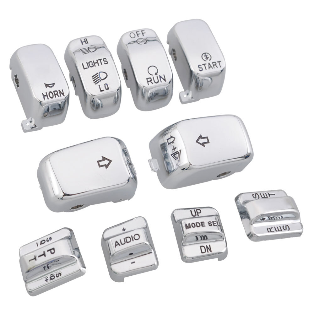 Chrome Hand Control Switch Button Caps For Harley Electra Glide FLHTCU 1996-2013