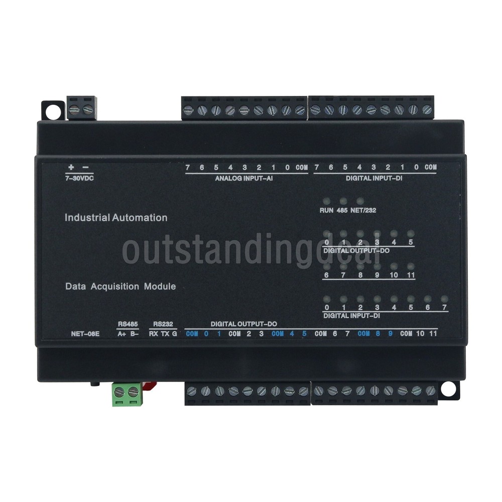 GECON RTU-308E DAQ Data Acquisition IO Module 8AI + 8DI + 12DO RS485 Modbus RTU