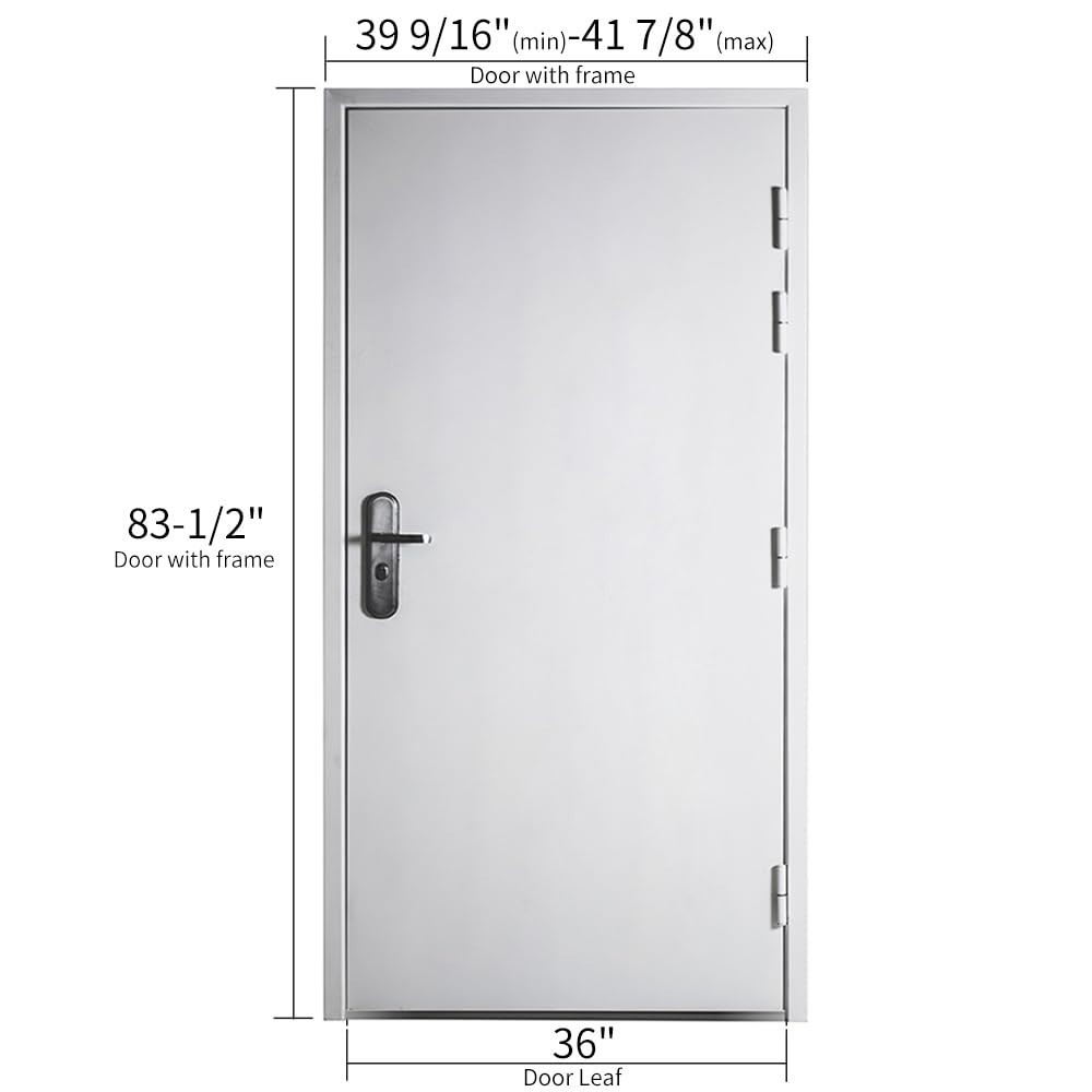 VIZ-PRO Quick Mount Steel Security Door with Frame and Hardware, Flat White