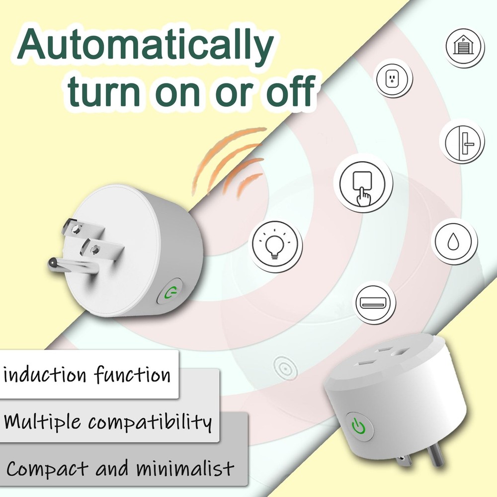 Wireless PIR Motion Sensor Switch with Outlet Adjustable Sensing/Delay Dual W...