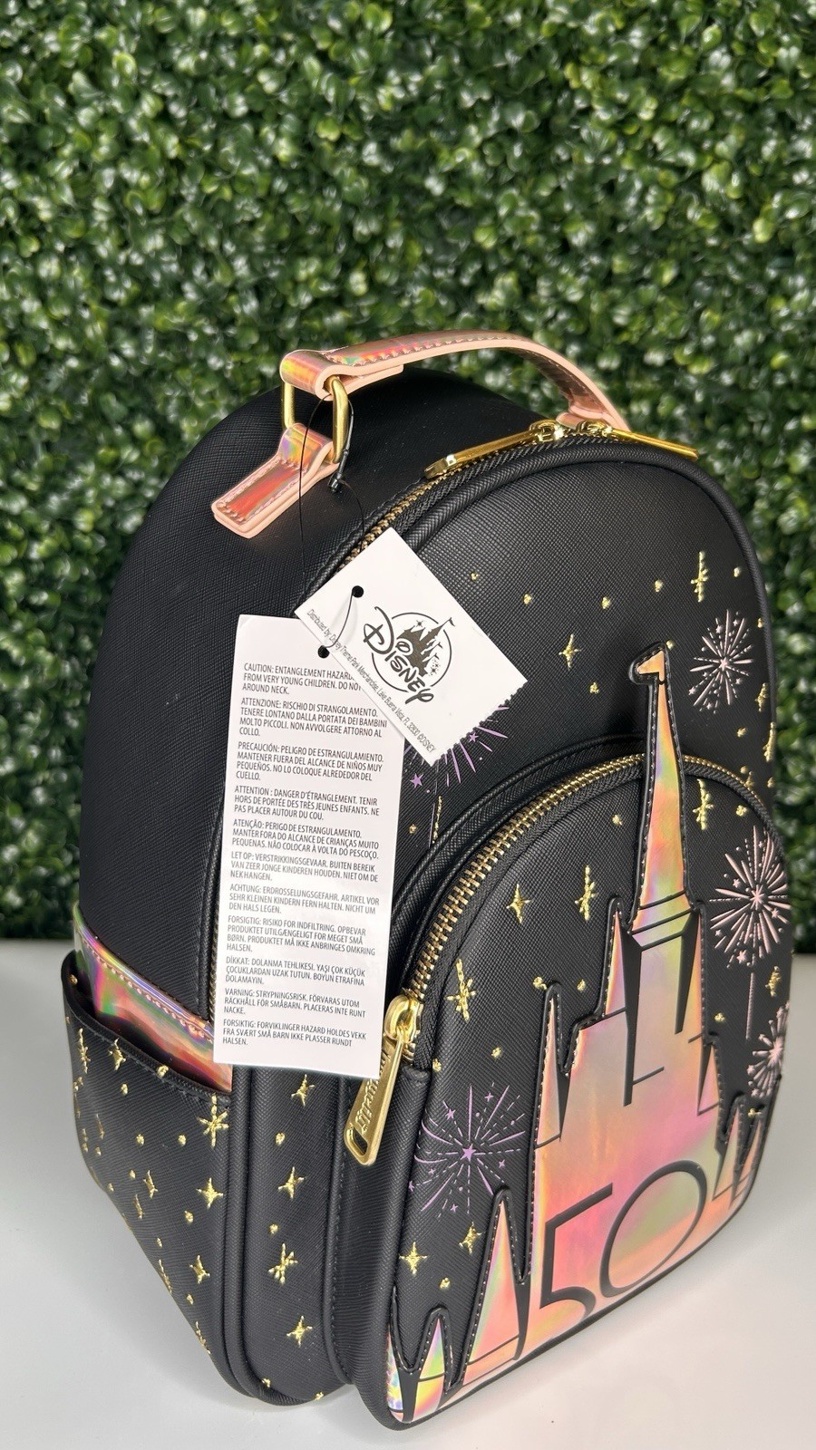 Disney Parks Loungefly WDW 50th Castle Mini Backpack NWT Holographic 2023