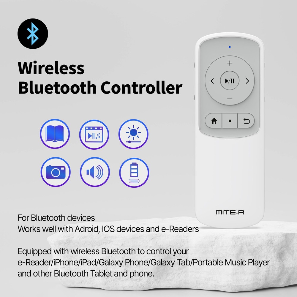 Bluetooth Remote Control Page Turner Clicker for Boox, e-Reader, TikTok Black