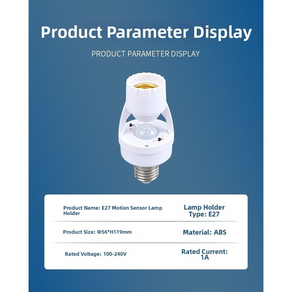 E27 Infrared Sensor Light Bulb Holder with Automatic Smart Switch for LEDs