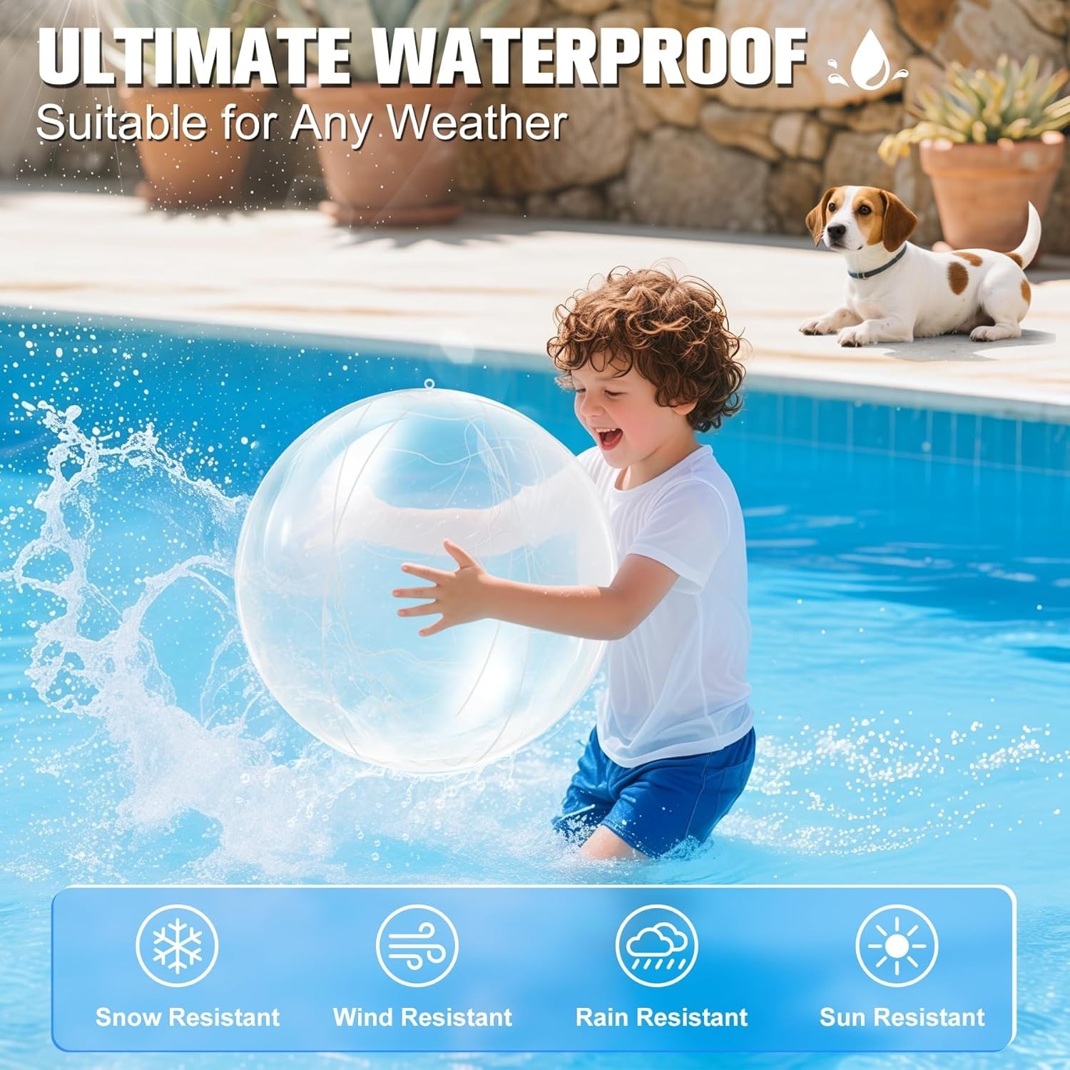 Solar Floating Pool Lights, 14 Inch Colorful Solar Pool Light Balls, Floating...