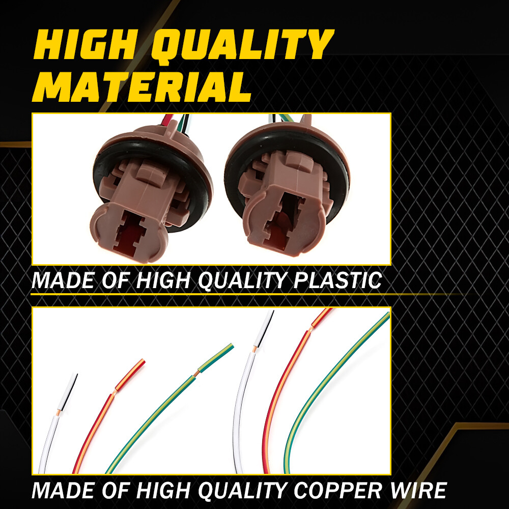 Universal Pigtail Wire Female Socket 7443 Two Harness Brake Stop Tail Replace